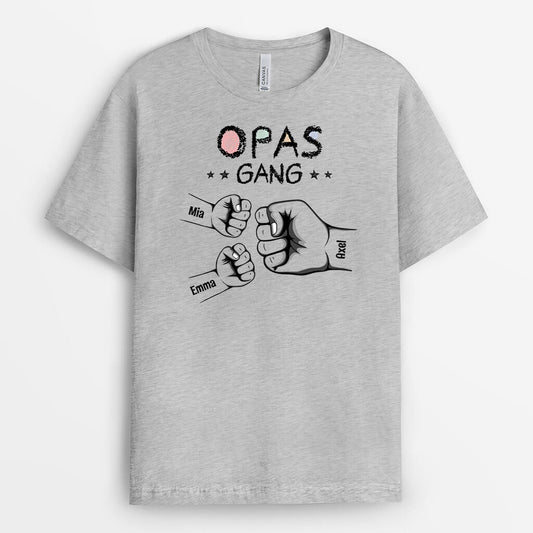 3159AGE1 opas papas bande mit faust  personalisiertes t shirt fur manner