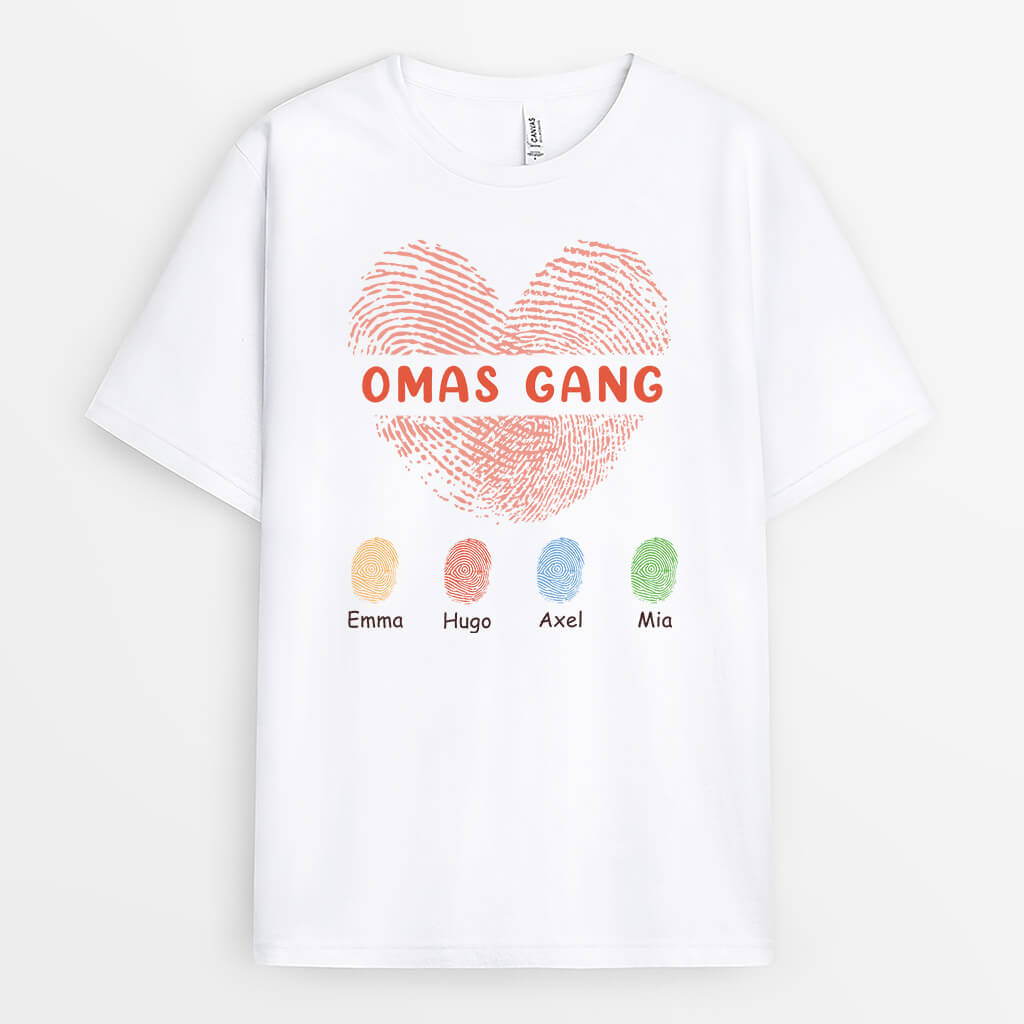 3177AGE1 omas mamas bande fingerabdruck  personalisiertes t shirt fur damen