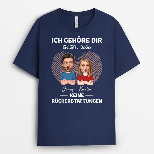 3194AGE1 ich gehore dir keine ruckerstattungen  personalisiertes t shirt fur paare