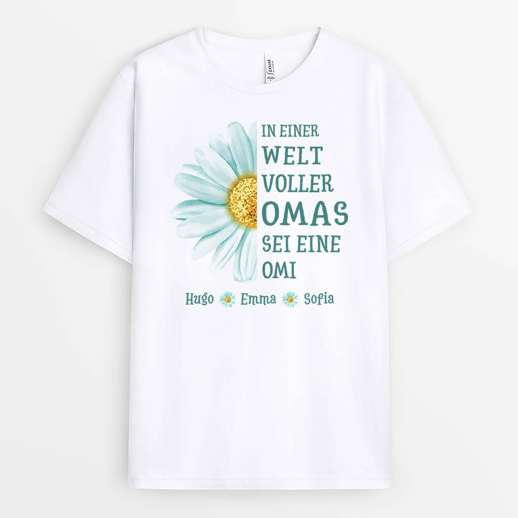 3210AGE1 in einer welt voller omas sei eine omi mami  personalisiertes t shirt fur damen