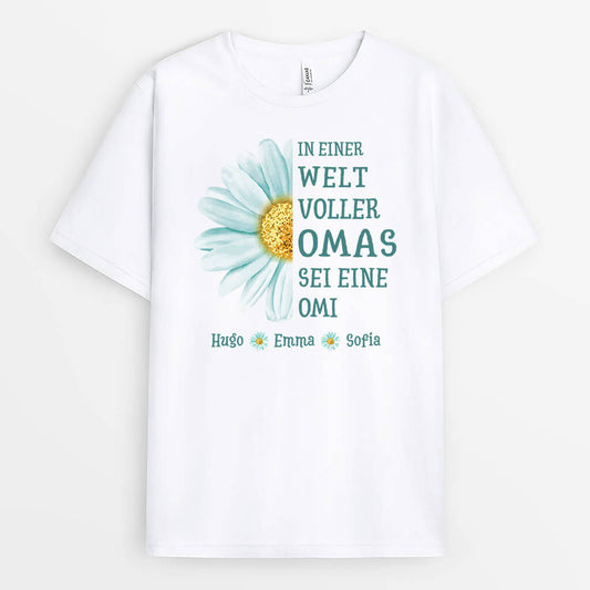 3210AGE1 in einer welt voller omas sei eine omi mami  personalisiertes t shirt fur damen