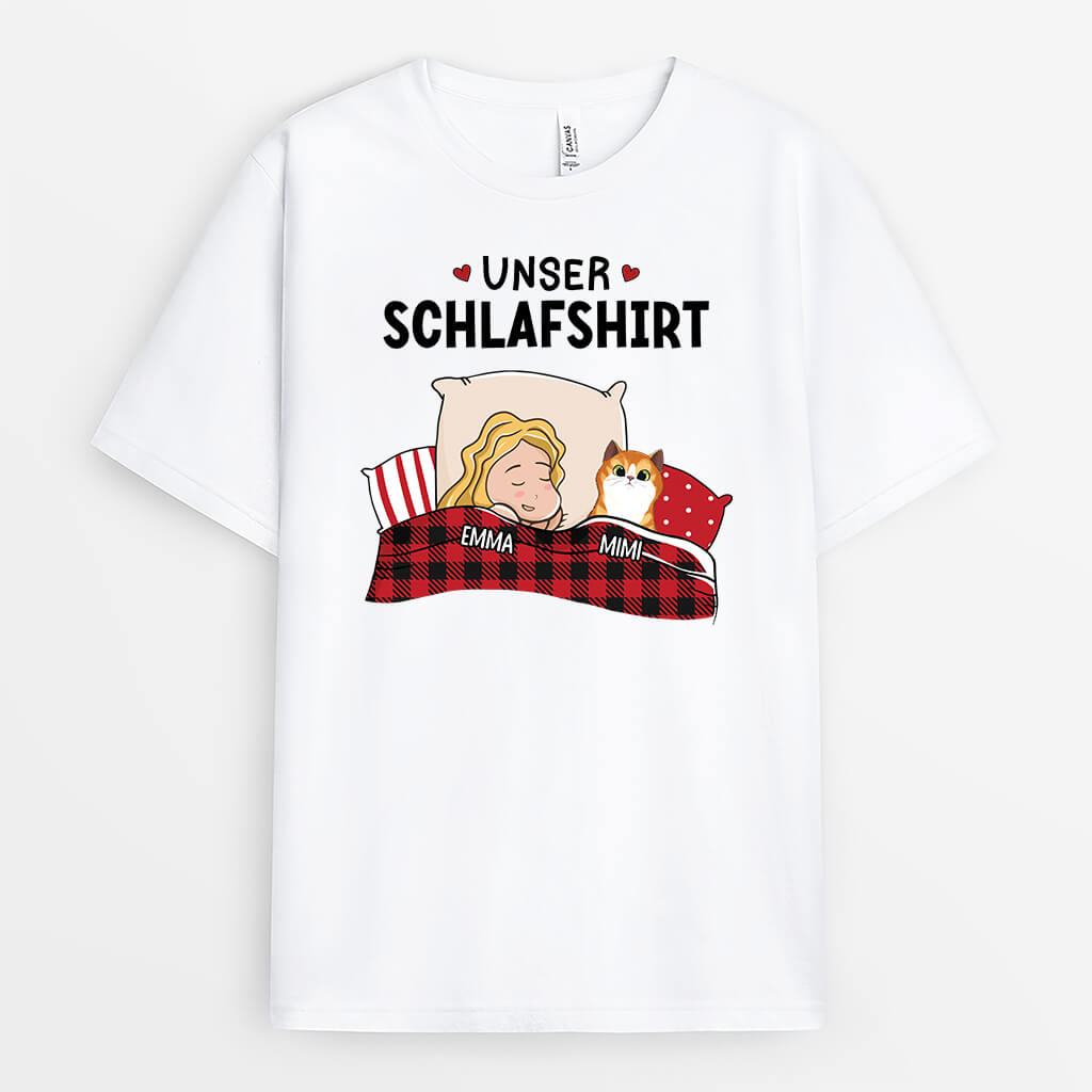 3211AGE2 unser schlafshirt  personalisiertes t shirt fur katzenliebhaber