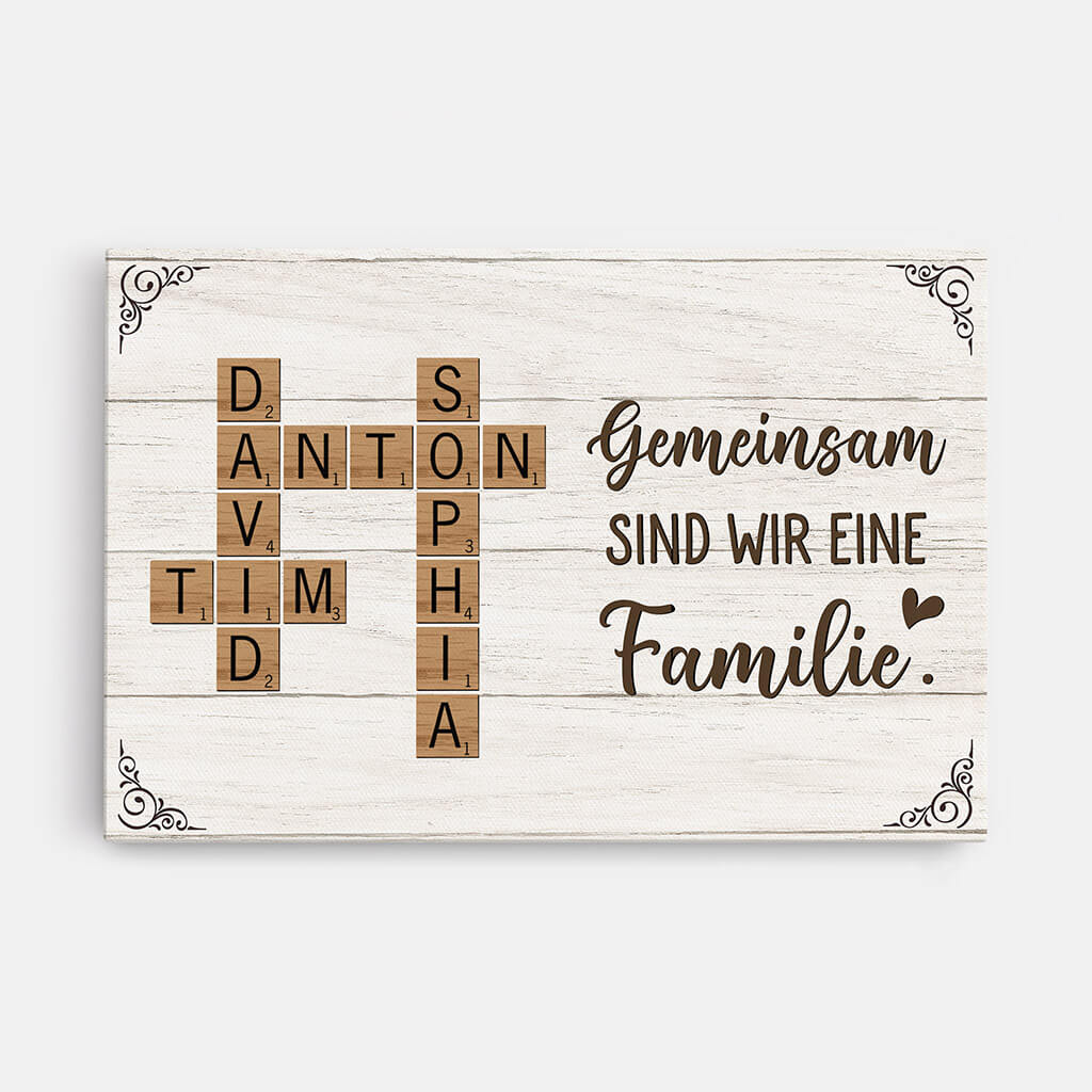 3221CGE1 gemeinsam sind wir eine familie  personalisierte leinwand fur die familie