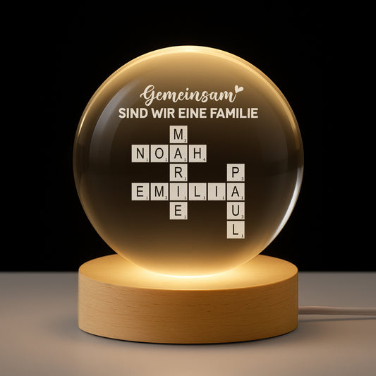 3221LGE1 zusammen sind wir eine familie kristallkugel personalisiert familie 3221l6f5i