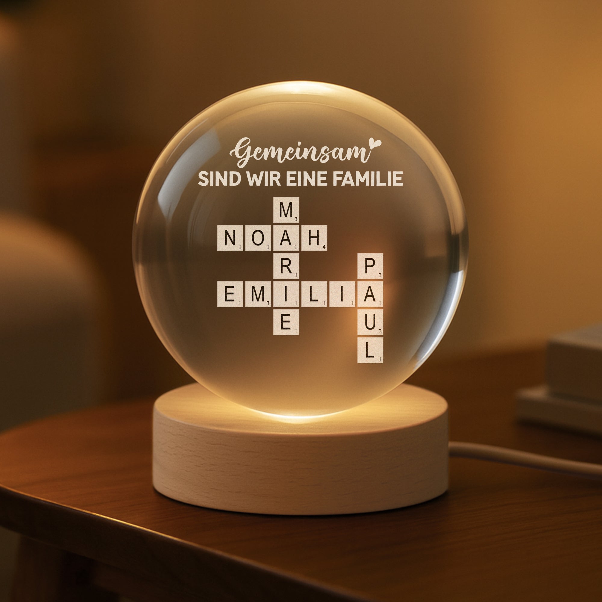 3221LGE2 zusammen sind wir eine familie kristallkugel personalisiert familie 3221l6f5i