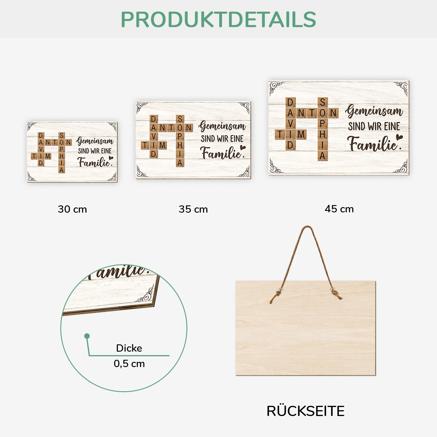 3221QGE3 zusammen sind wir eine familie turschild holz personalisiert_ familie 3221q6f5i