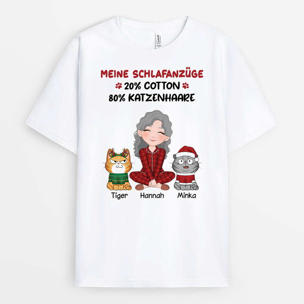 3233AGE2 meine schlaf anzuge 20_ cotton 80_ katzenhaare  personalisiertes t shirt fur katzenliebhaber