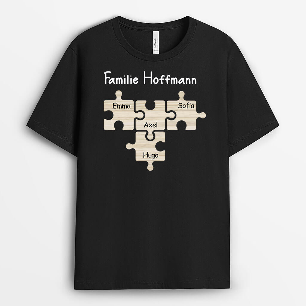 3240AGE1 die familie puzzle  personalisiertes t shirt fur die familie