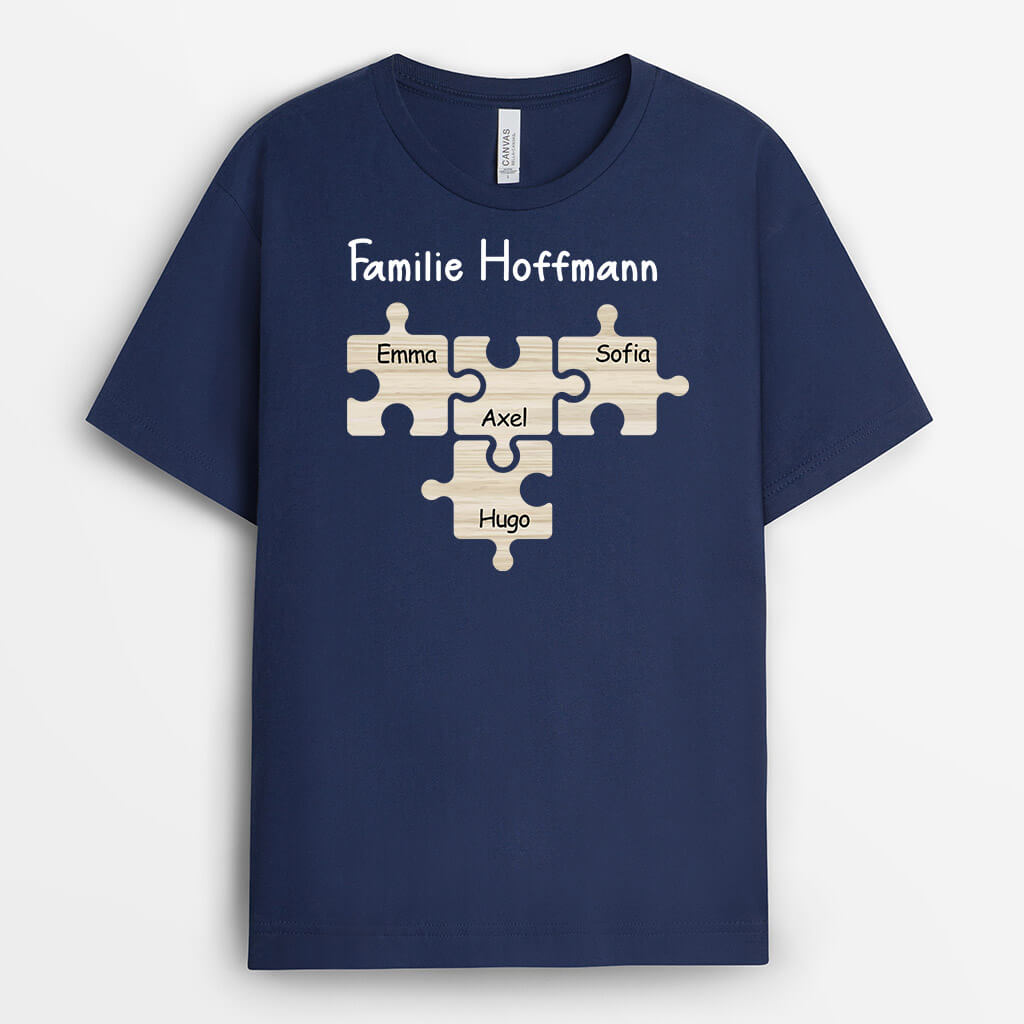 3240AGE2 die familie puzzle  personalisiertes t shirt fur die familie