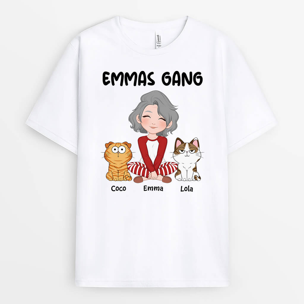 3243AGE1 names gang  personalisiertes t shirt f_r katzeniebhaber