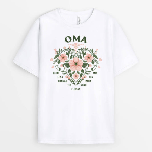 3256AGE1 oma mama blumen  personalisiertes t shirt fur damen