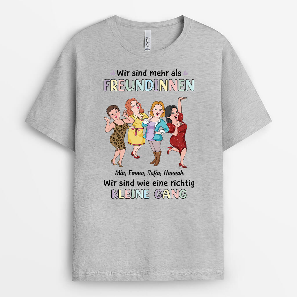 3257AGE2 wir sind mehr als Schwestern wir sind wie eine richtig kleine gang  personalisiertes t shirt fur geschwister