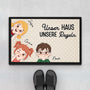 3258DGE1 unser haus unsere regeln  personalisiertes t shirt fur die familie mit kindern