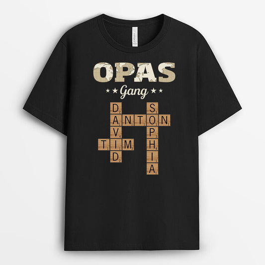 3261AGE1 opas papas bande kreuzwortratsel  personalisiertes t shirt fur manner