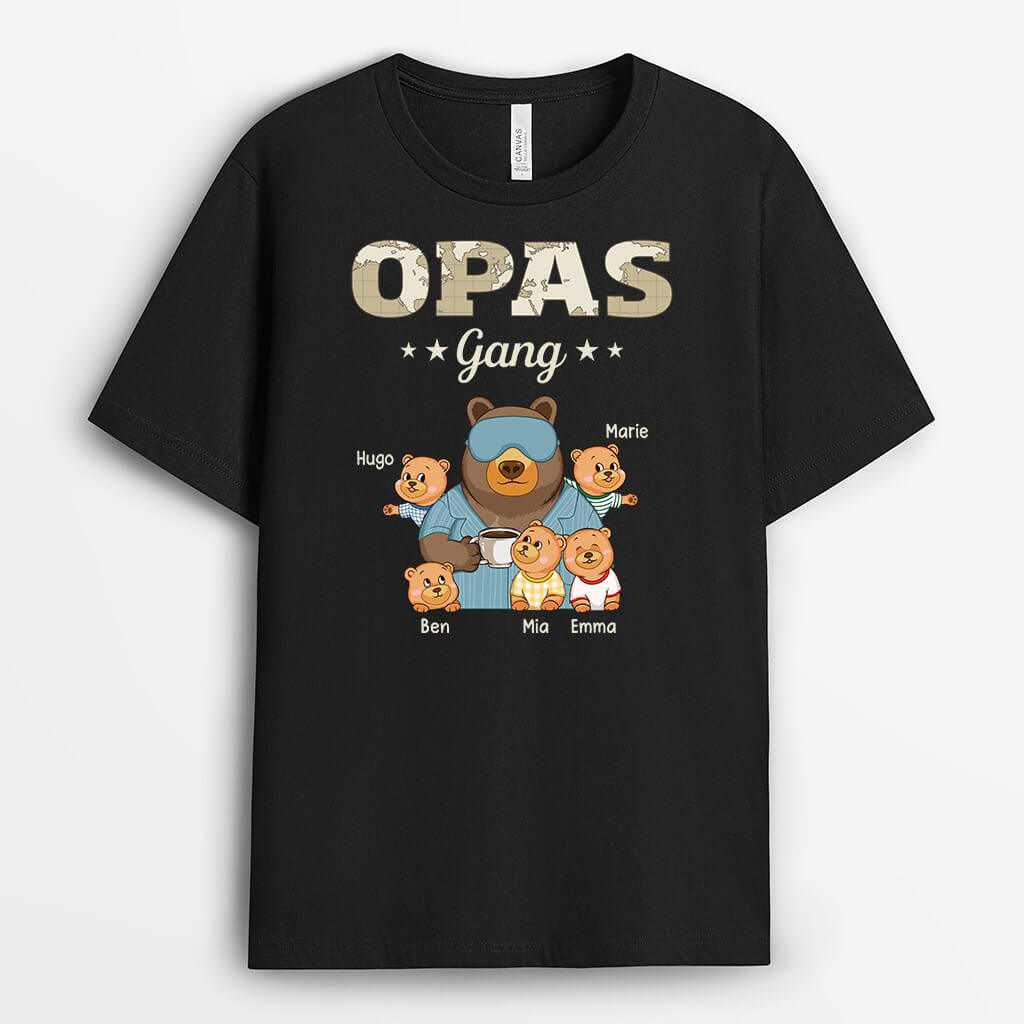 3262AGE1 opas papas bande bar karte  personalisiertes t shirt fur manner