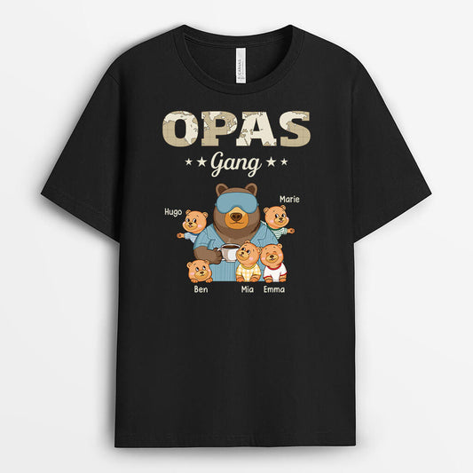 3262AGE1 opas papas bande bar karte  personalisiertes t shirt fur manner