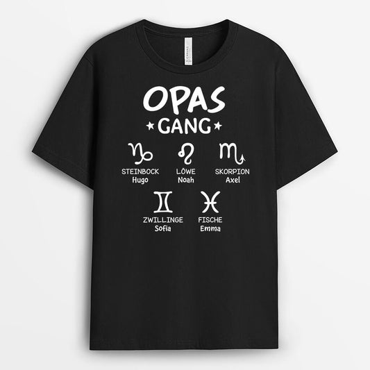 3268AGE1 opas papas bande  personalisiertes t shirt fur manner mit zodiak motiv