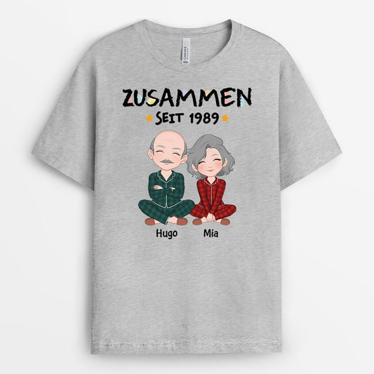 3269AGE2 zusammen seit wachsmalstift  personalisiertes t shirt fur paare