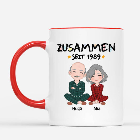 3269MGE2 zusammen seit wachsmalstift  personalisierte tasse fur paare