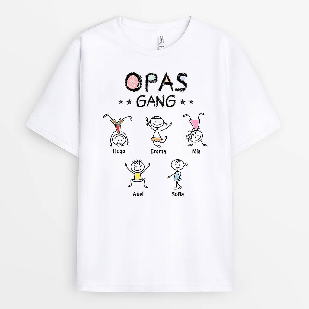 3290AGE1 opas papas bande wachsmalstift  personalisiertes t shirt fur manner