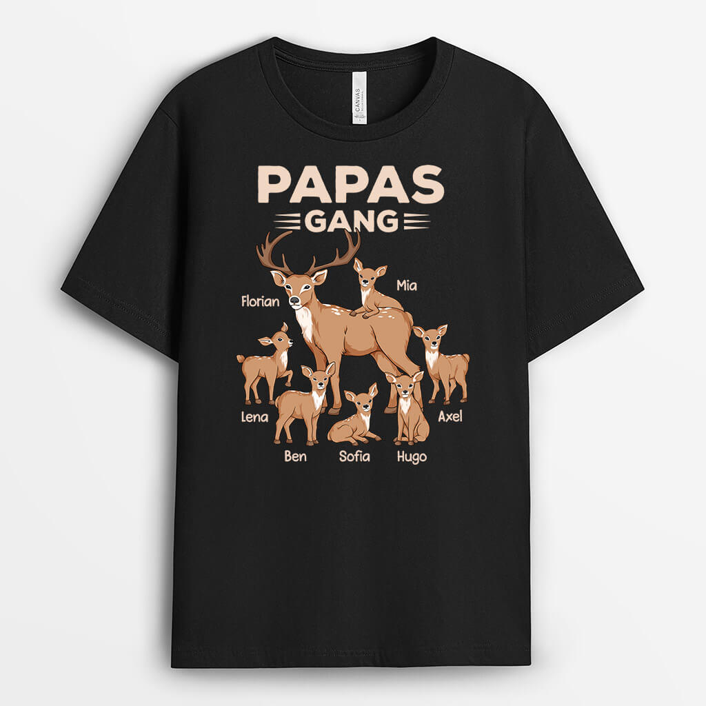 3292AGE2 opas papas bande hirsche  personalisiertes t shirt fur manner