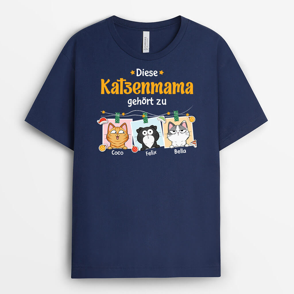 3307AGE1 diese katzenmama gehort zu  lutiges t shirt fur katzenliebhaber zu weihnachten