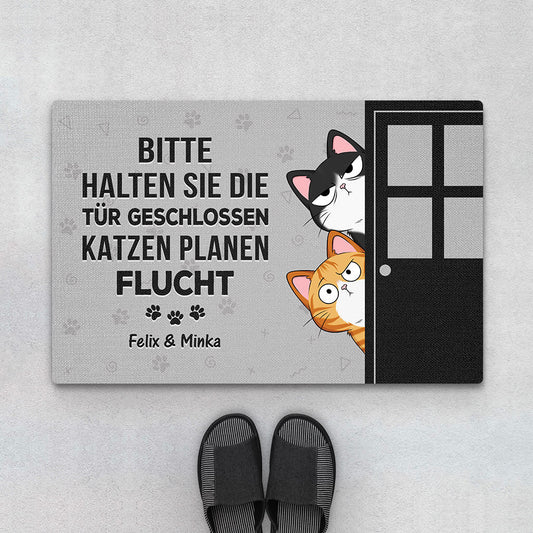 3308DGE1 bitte halten sie die tur geschlossen katzen planen flucht  personalisierte fussmatte fur katzenliebhaber