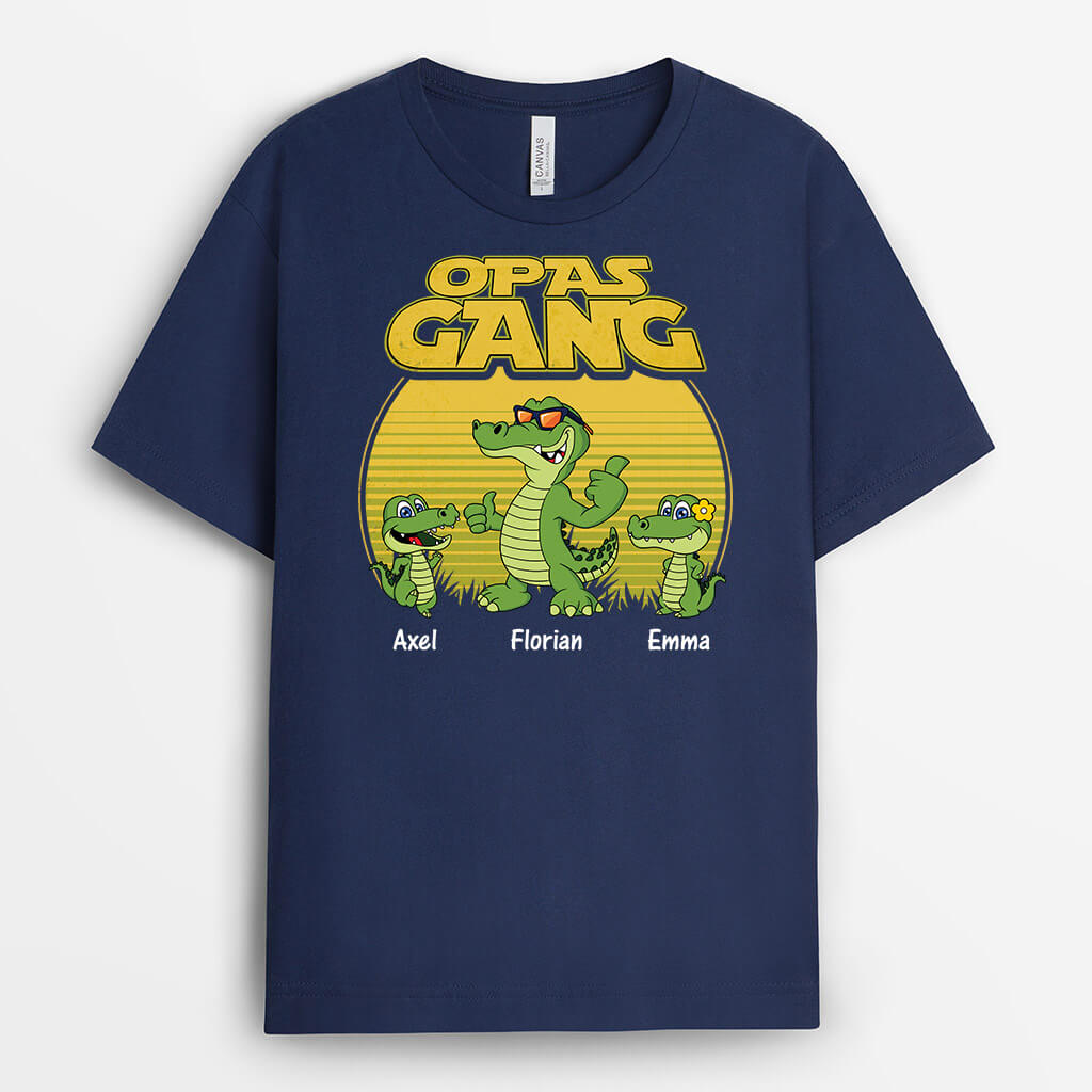 3309AGE1 opas papas bande krokodile  cooles t shirt fur manner im retro stil personalisiert