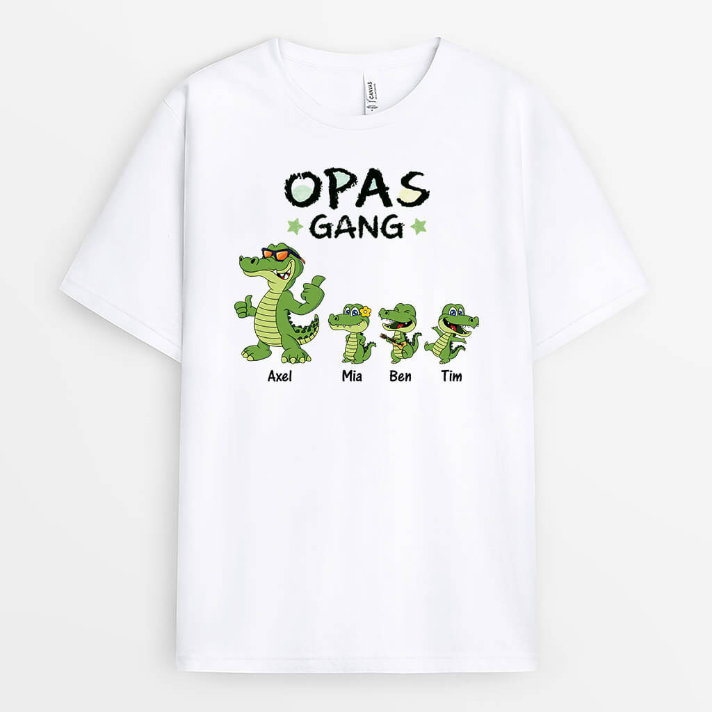 3321AGE1 opas papas bande krokodile buntstift  cooles t shirt fur manner personalisiert