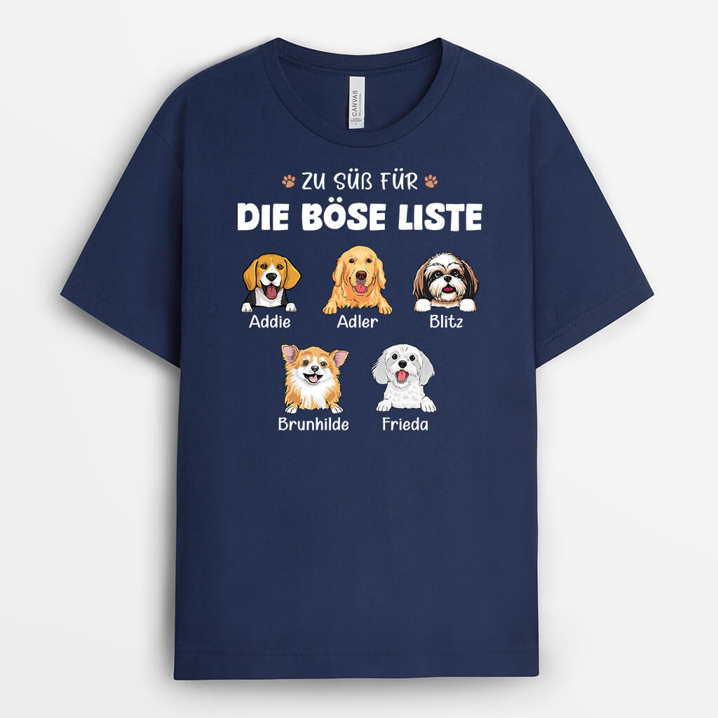 3324AGE1 zu suss fur die bose liste  personalisiertes t shirt fur hundebesitzer