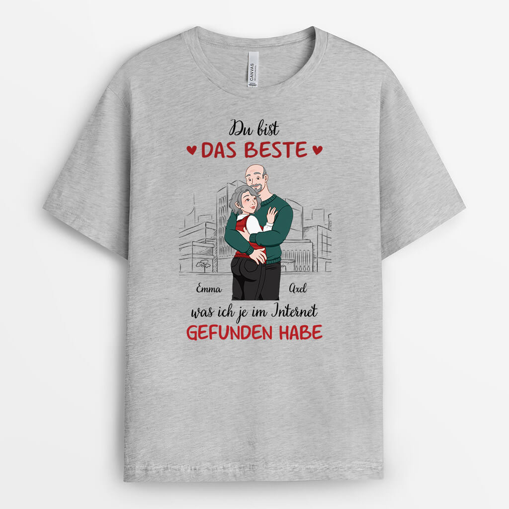 3332AGE2 du bist das beste was ich je im internet gefunden habe  personalisiertes t shirt fur paare