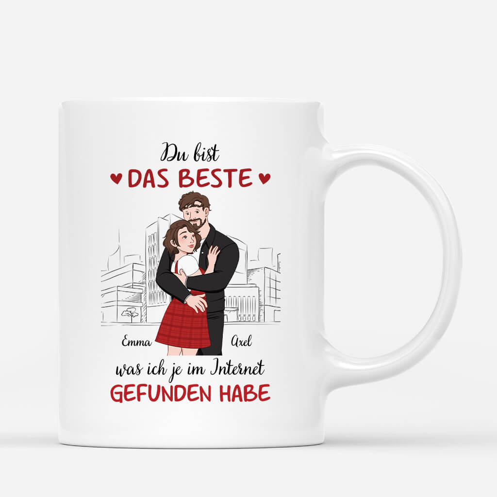 3332MGE1 du bist das beste was ich je im internet gefunden habe  personalisierte tasse fur paare