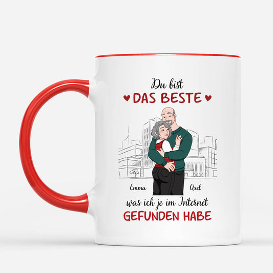 3332MGE2 du bist das beste was ich je im internet gefunden habe  personalisierte tasse fur paare