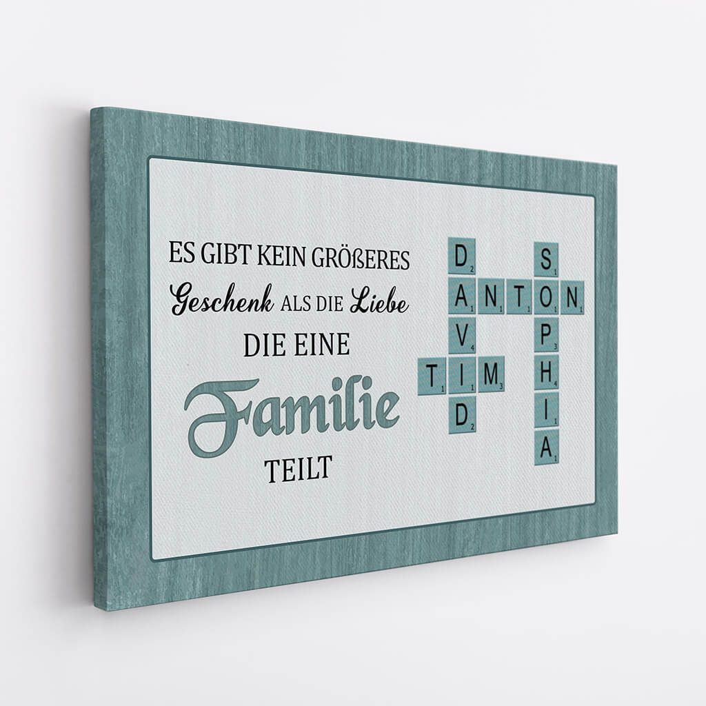 3335CGE2 es gibt kein grosseres geschenk als die liebe die eine familie teilt  personalisierte leinwand fur die familie