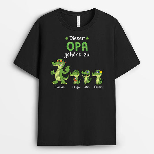 3339AGE1 dieser opa papa gehort zu krokodile  personalisiertes t shirt fur manner