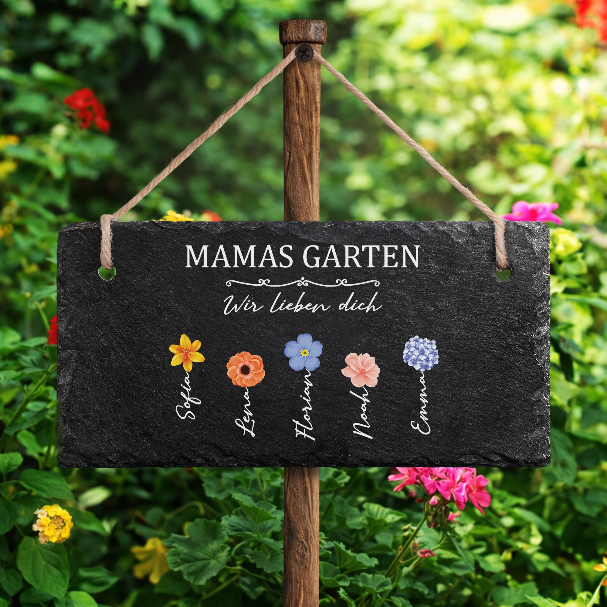 3340AGE2 omas garten wir lieben dich schiefer gartenschild personalisiert omamama 3340ae8l7a