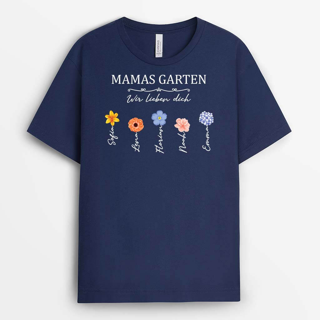 3340AGE2 omas mamas garten wir lieben dich  personalisiertes t shirt fur damen