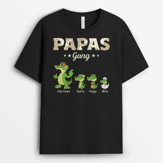 3345AGE2 opas papas bande krokodile  personalisiertes t shirt fur manner