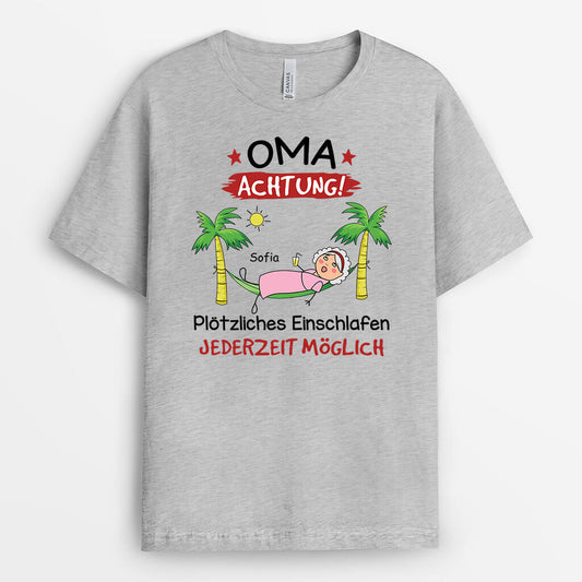 3346AGE2 achtung plotzliches einschlafen jederzeit moglich  personalisiertes t shirt fur manner