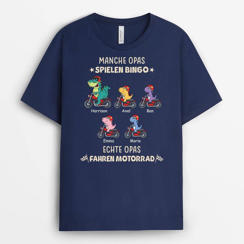 3347AGE1 manche opas spielen bingo echte opas fahren motorrad  personalisiertes t shirt fur manner
