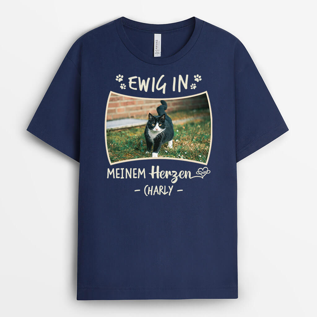 3350AGE2 ewig in meinem herzen  personalisierte t shirt fur hundeliebhaber mit foto