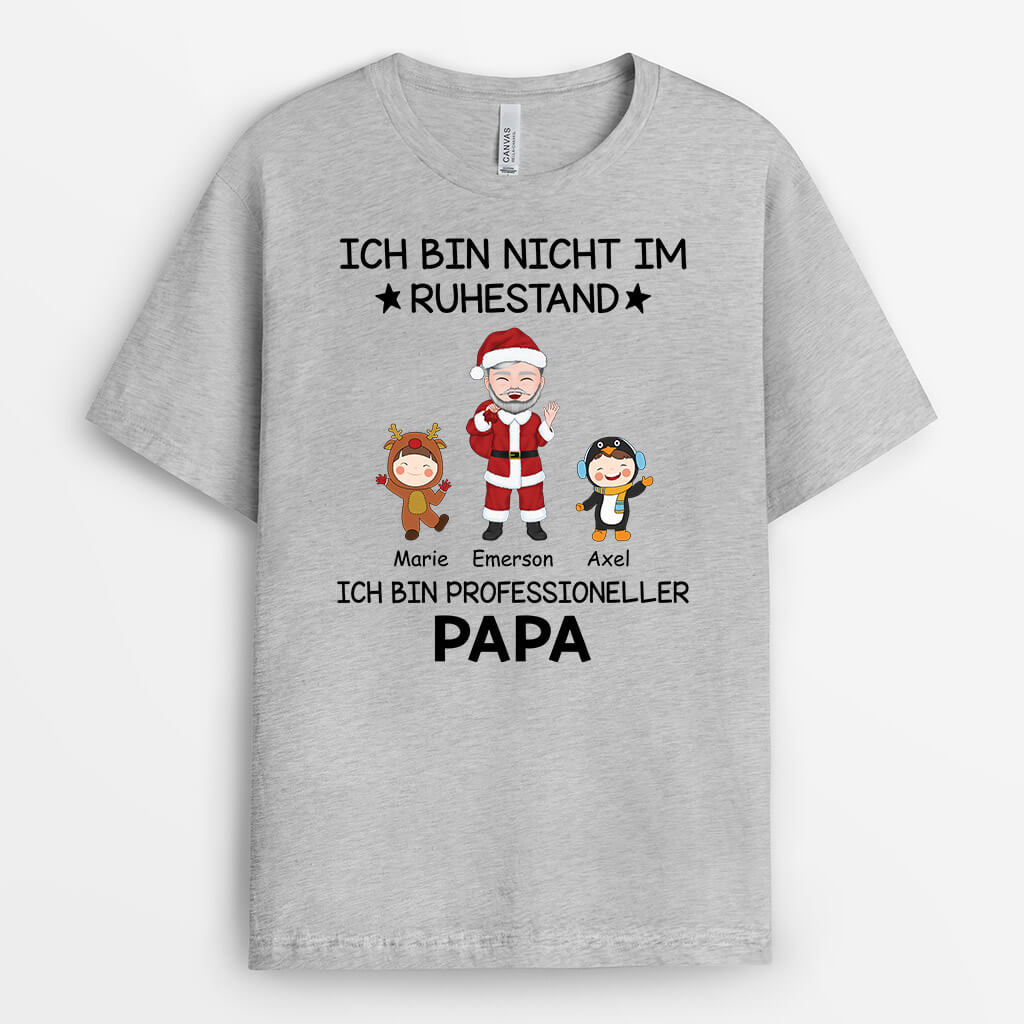 3352AGE2 ich bin nicht im ruhestand ich bin ein professioneller opa  personalisiertes t shirt fur opas zu weihnachten