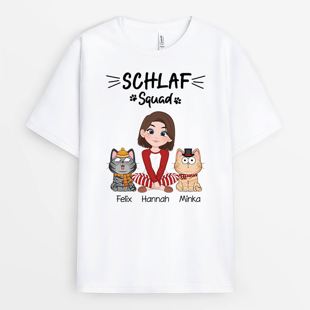 3353AGE1 schlaf squad  personalisiertes t shirt fur katzenbesitzer