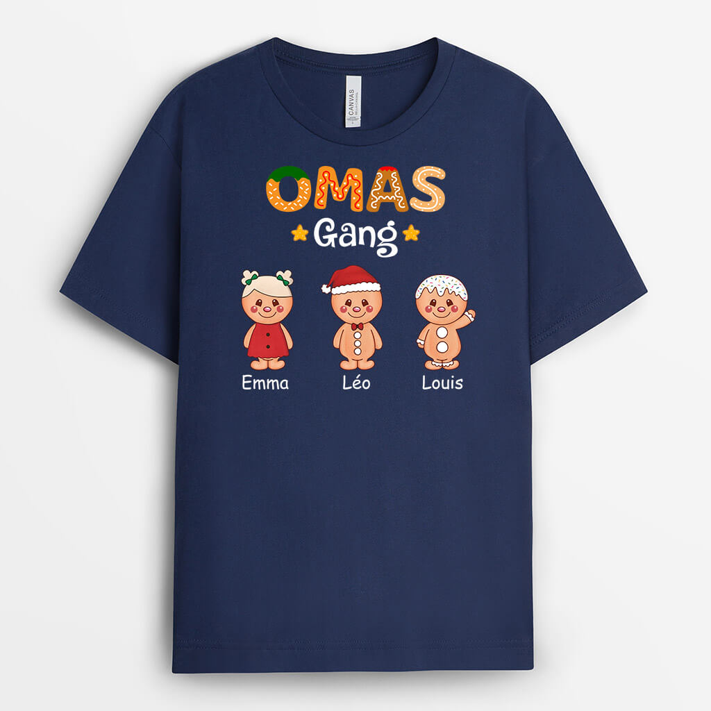 3355AGE1 omas mamas bande lebkuchenmann zu weihnachten  personalisiertes t shirt fur damen