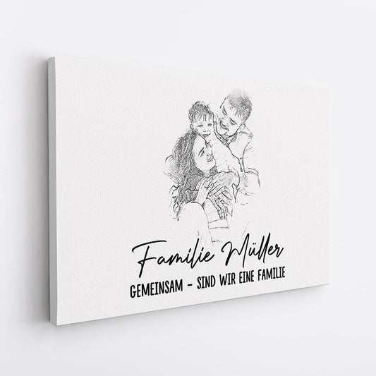 3371CGE2 gemeinsam sind wir eine familie  personalisierte leinwand mit aquarell elementen fur die famile