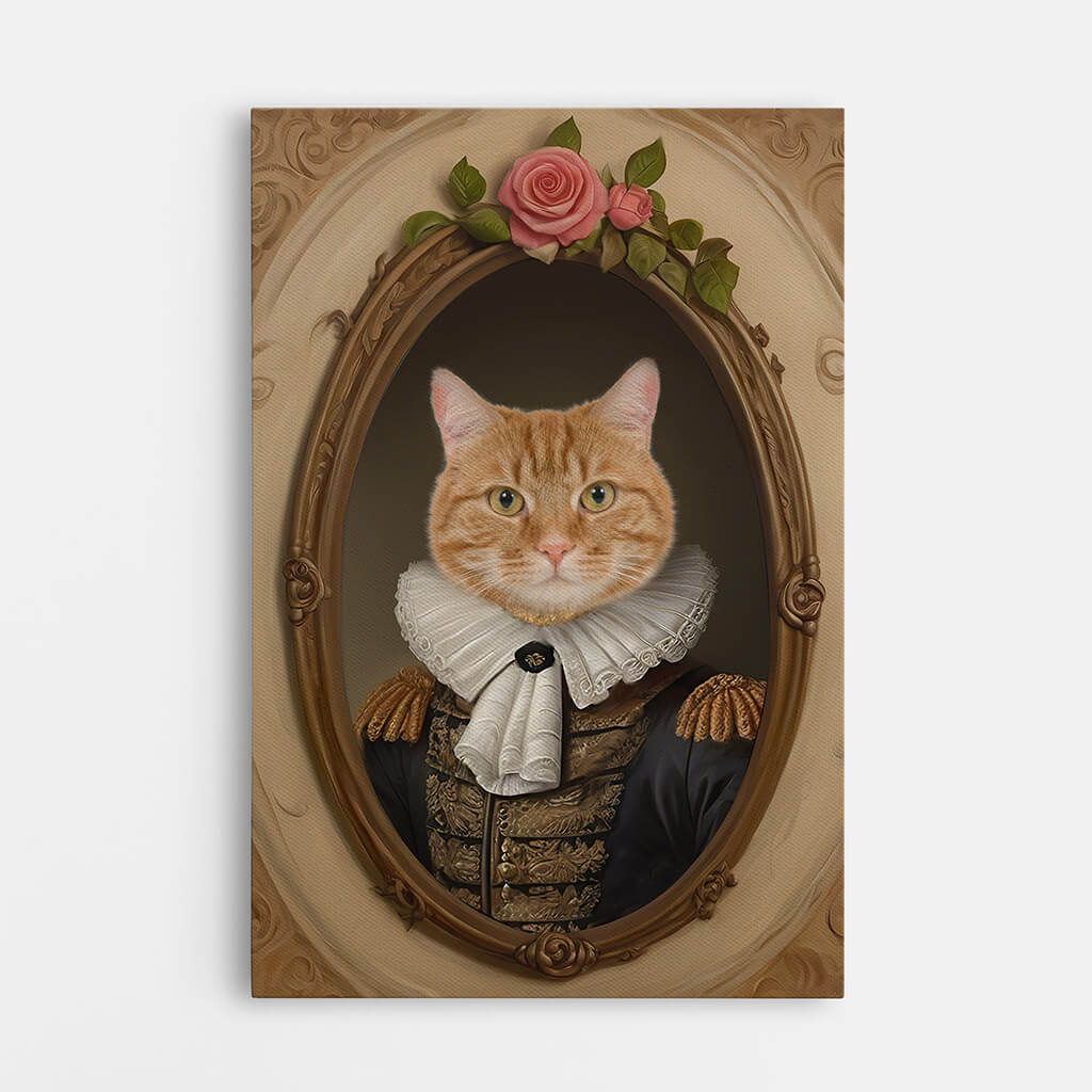 3373CGE1 katzenportrait im vintage stil  personalisierte leinwand mit foto fur katzenliebhaber