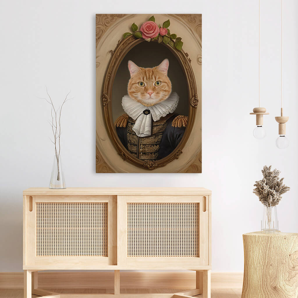 3373CGE3 katzenportrait im vintage stil  personalisierte leinwand mit foto fur katzenliebhaber