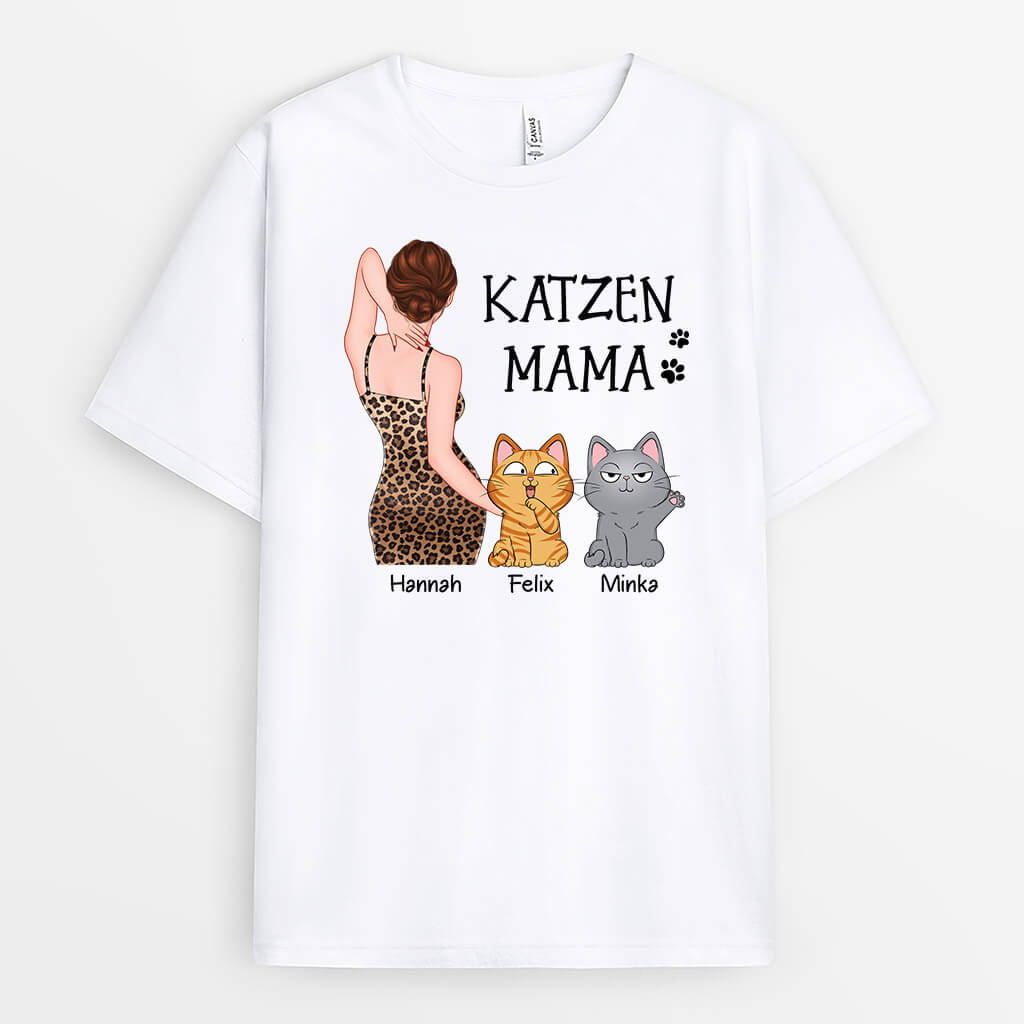 3416AGE1 sexy katzenmama  personalisiertes t shirt fur damen