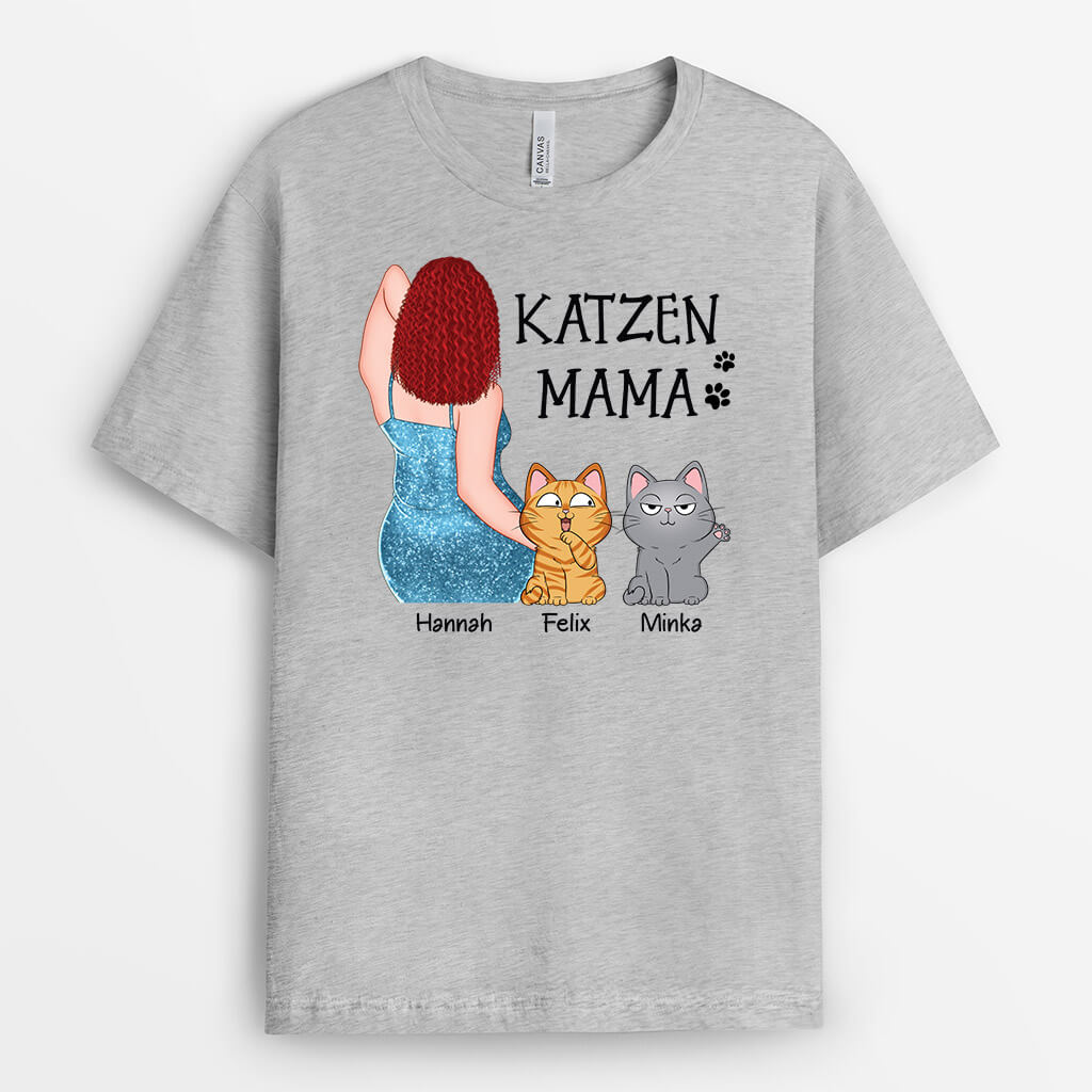 3416AGE2 sexy katzenmama  personalisiertes t shirt fur damen