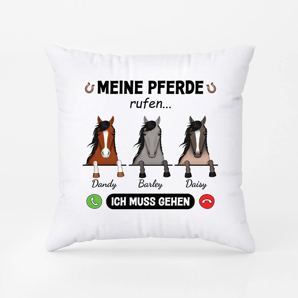 3427PGE1 meine pferde rufen  personalisiertes kissen fur pferdeliebhaber